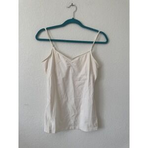 American Eagle Outfitters Cream Ruched Camisole Tank Top M Spaghetti Straps‎